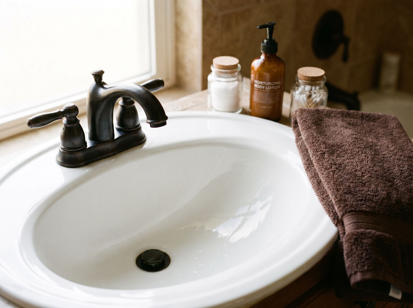 Spotless bathroom sink