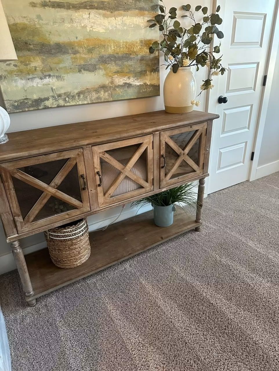 Clean hallway with styled console table